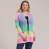Plus size striped color front  pocket cardigan NSOY45929
