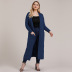 Plus size solid color knit cardigan NSOY45935