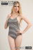 backless striped suspender swimsuit  NSOY45955
