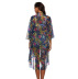 floral pattern irregular beach blouse NSOY45993