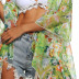 floral pattern chiffon cardigan  NSOY46005