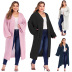 Plus Size Solid Color Knit Cardigan NSOY46011