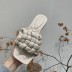 Woven strap square toe flat sandals NSHU46024