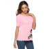 wave edge rose applique short-sleeved T-shirt NSOY46067