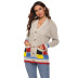color matching large pockets woven cardigan NSOY46131