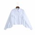 laminated white poplin blouse  NSAM38928