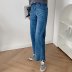 high-waisted loose curled wide-leg jeans NSAM38964