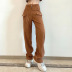 pantalones casuales de cintura alta de pana suelta NSLQ38973