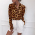 casual leopard print long-sleeved chiffon shirt  NSGE38987
