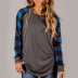 plaid print color matching bottoming shirt  NSGE39000