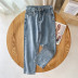 fashion solid color high waist slim straight jeans  NSLD39031