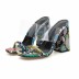 sexy color snake print large size thick heel sandals  NSHU39112