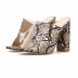 fashion snake print color matching transparent thick high-heel sandals  NSHU39113
