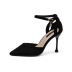 new high heel suede hollow rhinestone black sexy sandals NSHU39127