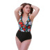 plus size printed backless one-piece swimsuit  NSHL39145