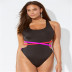 plus size hollow lace-up backless one-piece swimsuit  NSHL39160