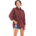 fashion loose big pocket striped lapel blouse  NSJR39181