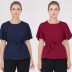 pure color temperament sleeve blouse  NSJR39185