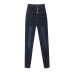 four buttons high waist waist denim trousers NSDT39188