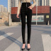 jeans negros de cintura alta elásticos NSDT39189