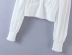 Folded puff sleeve buttoned pleated shirt  NSHS39197