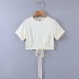 round neck solid color short-sleeved shirt  NSHS39205