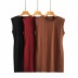 fashion solid color short sleeveless dress NSHS39206