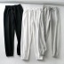 elastic waist tie-up solid color sports long pants NSHS39214