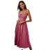 sexy high waist lace-up sling irregular dress  NSWX39227