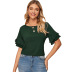 pullover short-sleeved round neck solid color top  NSSA39236