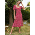 temperament split short-sleeved floral dress NSSA39240
