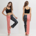 flag pattern straight-leg pants  NSOY46168