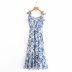 Blue and White Porcelain Long Sling Dress  NSAM46169