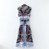 floral printed strapped breasted sleeveless dress  NSAM46172