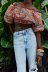 printed poplin blouse top  NSAM46186