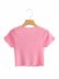 solid color short-sleeved short T-shirt   NSAM46203