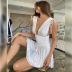 sexy deep V sleeveless pleated short dress NSZY46212