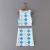 summer new pink sleeveless vest ＆ small round neck short skirt  NSAC46216
