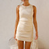 solid color drawstring elastic short dress NSSI46237