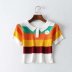 rainbow short-sleeved sweater  NSAM46259