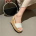 Woven strap wedges sandals NSSO46292