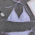 Floral print halter bikini swimsuit set NSZO46314