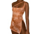 sexy printed see-through mesh split dress  NSFR46507
