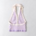 lapel single-breasted halter knitted vest NSHS46738