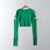 Fashion cut out long sleeve crop top NSHS46741