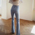 nuevos pantalones de mezclilla de cintura alta delgados NSHS46781