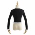 Fashion frill trim knit cardigan NSHS46786