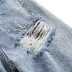 flower stitching waist straight denim trousers NSHS46815