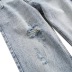 flower stitching waist straight denim trousers NSHS46815