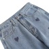 Printed Fashion High Waist Loose Denim Pants NSHS46817